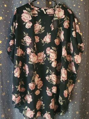 Live 4 Truth | Black Shawl with Pink Roses